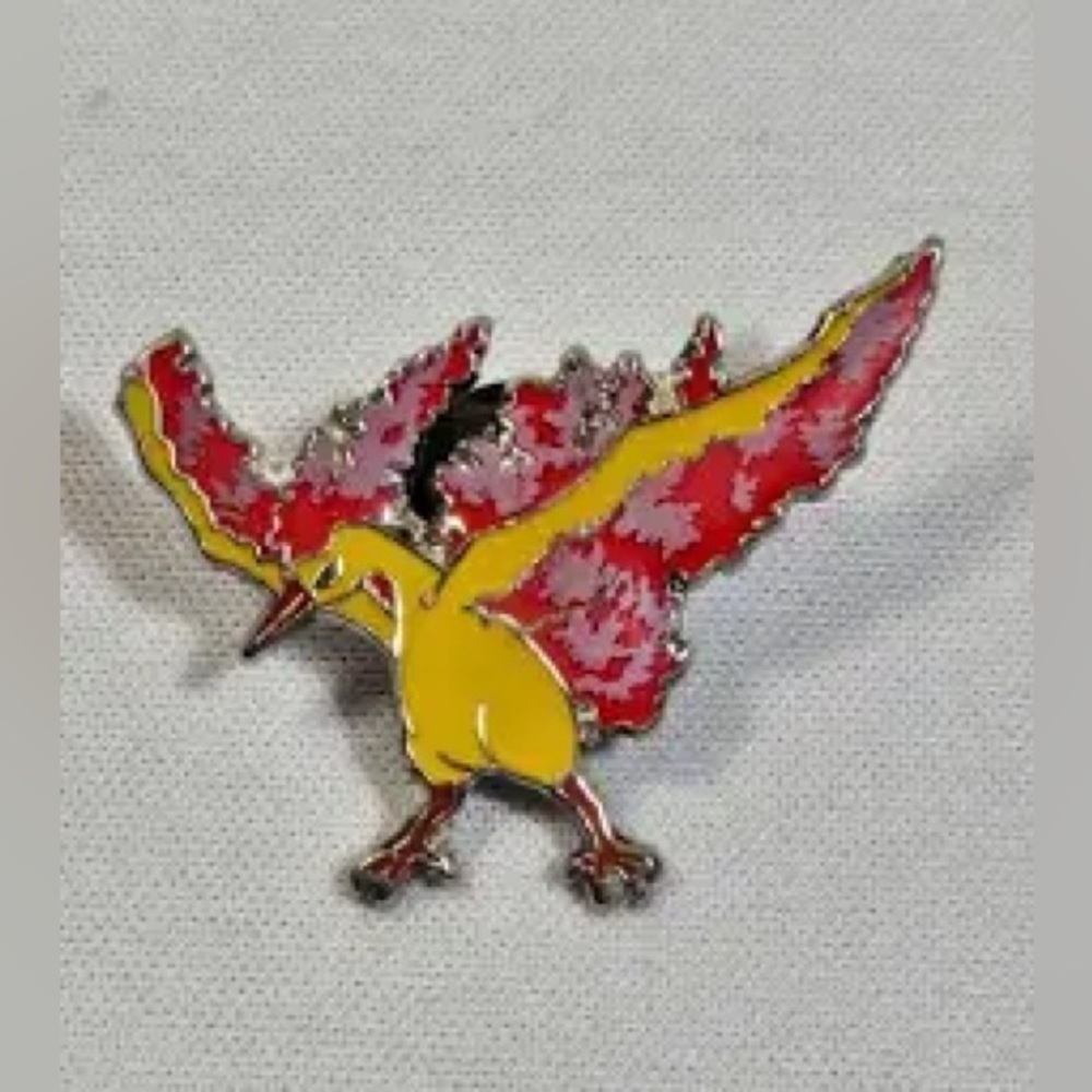 Red Moltres Enamel Pin Niantic Tone Metal. Brand new